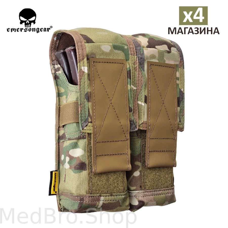 Подсумок для 4 магазинов EmersonGear “Battlefield” Double magazine pouch (Цвет Multicam)